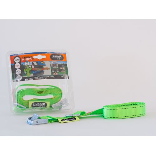 Popruh JUMBO s očkem 1 x 300cm / 250kg / fluo green